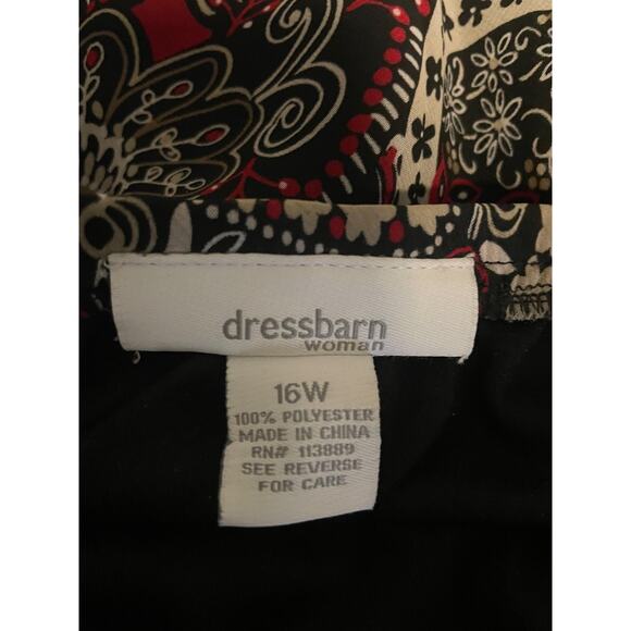 Dressbarn Maxi Skirt Womens 16W Red Black Tan Paisley A-Line Boho Artsy Y2K - Picture 3 of 7